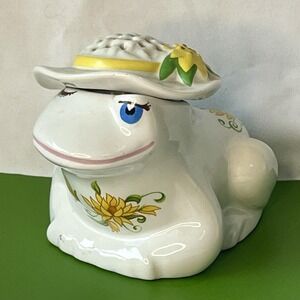 Vintage Potpourri Frog Ceramic Pomander Sachet Holder 1980 Avon Ceramarte Powder